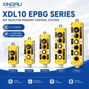 XDL10 Key Selector Pendant Control Station 2 6 Hole Maintained Switch Wired Controller for Hoist Crane
