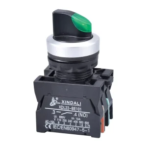 XDL22-CK2365 Two Position Selector Push Button Switch LED Light Panel Plastic 10A 220V 1NO1NC