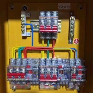 XM 3 Phase Distribution Box 100A IP44 Waterproof Smart Multi circuit Protection Lockable Parking Gate Workshop Hub Power