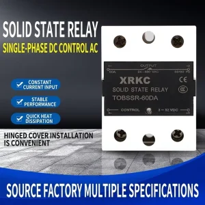 XRKC Single Phase DC Controlled AC Solid State Relay SSR-25DA/40DA High-power Miniature 24-480VAC Industrial 3-32VDC Relay