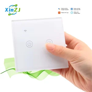 XZJ RF433 Smart Light Switch Wireless Touch Panel Remote Control Glass Wall Mounted for Smart Home System EU Standard Max 10A
