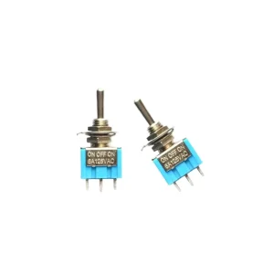 Y DONG A Small Blue DIP Mounting PVC Material Button Toggle Switch MTS-103 XR001039 3-Pin 3-Position 6A 125V AC/DC