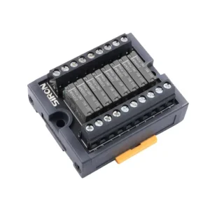 Y410 8 Channel Relay Module 24V DC DIN Rail Mounting MIL Plug LED Indicator for Industrial Control