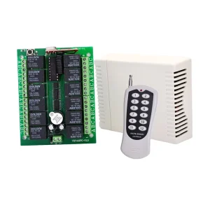 YET412PC+YET112D 12 Channels Relay Switch 12V Long Range Waterproof Automatic Anti-Shock Remote Control Wireless Transmitter