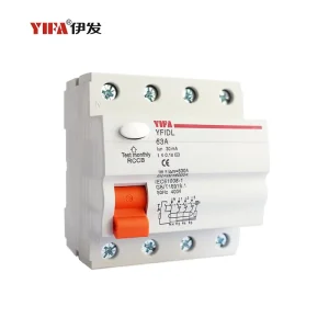YFIDL RCCB Electromagnetic Differential Current AC 4 Pole 6A 10A 25A 40A 50A 400V 6kA BCD Curve C