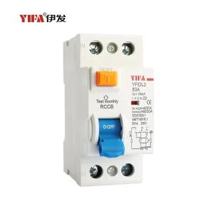 YIFA YFIDL 4P RCCB RCBO 32A Double Pole 63A Residual Current Circuit Breaker with 3kA Breaking Capacity