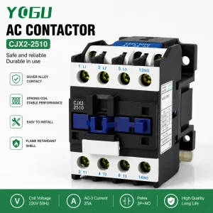 YOGU LC1D1810 3 Pole AC Contactor 18A Industrial Electrical Magnetic Contactor