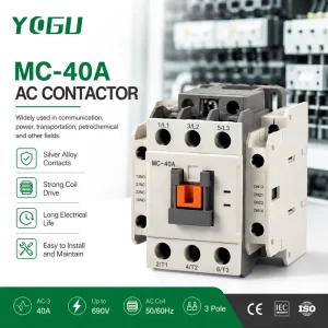 YOGU MC 40A AC Magnetic Contactor 3 Pole 40A Motor Starter Contactor for Industrial Control Panel