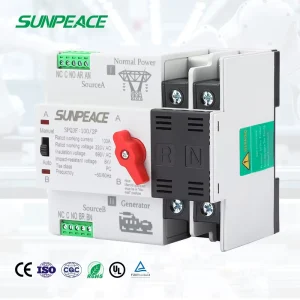YRQ2PC-125 PC 2P 125A Single Phase 10kA Breaking Capacity Industrial Use Uninterrupted Power Changeover Switch