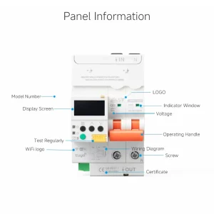 YSM9W-100AP 2P/100A Wifi Circuit Breaker Smart Single Phase Tuya Miniature Circuit Breaker Din Rail Modular MCB