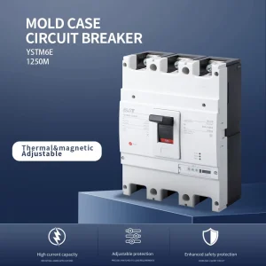 YSTM6E-1250M 1000A 3P Knobs Adjustable MCCB Circuit Breaker 690V 0.4In