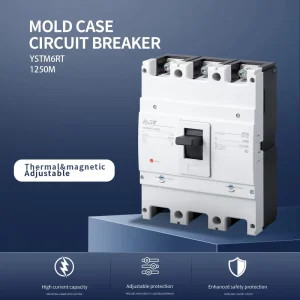 YSTM6RT-1250M 1250A 3P 4P MCCB High Breaking Capability 50kA Three Phase Molded Case Circuit Breaker