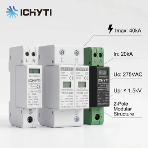 YTTS1-C40 2P 4P Compact Structure AC 275V 420V 20KA-40KA Lightning Protector Surge Protective Device SPD