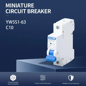YW5S1 63 C10 1P Miniature Circuit Breaker 10A 230V 400V 6kA for Household and Commercial Use