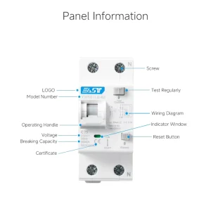 YW5S1LE 63 25A RCBO Circuit Breaker 230V 400V Rail Mounted 6kA 10KA 7.5KA Curve for Household Industrial