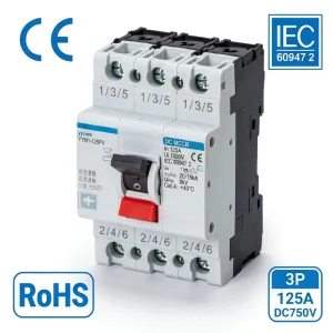 YYM1 125PV 3P 125A DC 750V Solar PV Moulded Case Circuit Breaker DC MCCB IEC 60947 2 CE