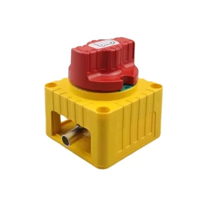 Yellow Rotary 24V IP65 Battery Isolator Disconnect Switch 300A Heavy Duty Power Disconnect with Copper Lugs for RV Marine
