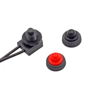 ZE-107S Waterproof Push Button Switch LED Light Self-Locking KP107 Normally Open/Closed Press-Type Waterproof Cap Switch 18AWG