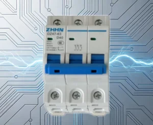 ZHHN MCB Miniature Circuit Breaker DZ47 63 400V AC 3P 40A 4.5kA Breaking Capacity D Curve