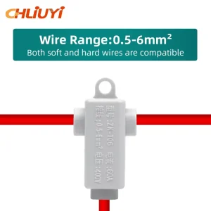 ZKT06 0.5-6 Square Screw Terminal Block 9.65-20.3AWG Copper High-Power T-Shaped Splitter 60A 1-10 Contacts
