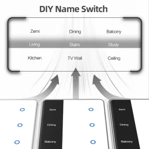 Zemismart Tuya Zigbee Smart Touch Light Switch LED Screen DIY Name Remote Control Switch Voice Control Smart Home Products