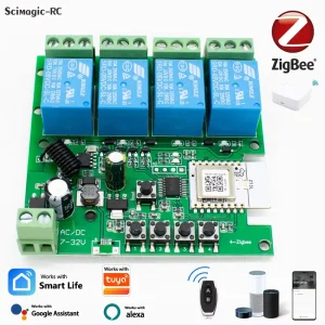 ZigBee DC 7-32V RF DiY WiFi Smart Light Switch Relay Module Smart Home APP Remote Control Works With Alexa Echo Google Home
