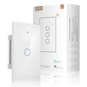 ZigBee Light Switch Touch Glass Panel Fireproof Neutral Wire Required App Remote Control Work With Alexa Google Home