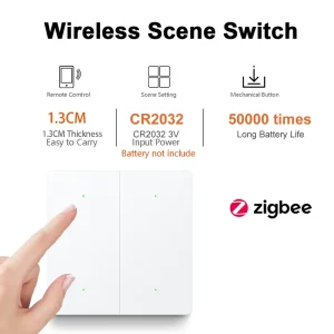 Zigbee 3.0 Smart Scene Button Switch 4Gang Smart Home Wireless Push Remote Controller Battery Powered Devices Linkage