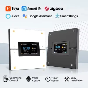 Zigbee 4 Way Touch Panel Smart Wall Console with Retro Design Multi Scene Control for Smart Home Automation