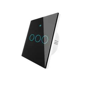 Zigbee App Remote Control Single Fire Wire and Neutral Wire Smart Wall Switch 3 Gang Black Smart Switch