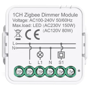 Zigbee Smart Dimmer Switch for In-Wall Relay Module APP Voice Control Timer Setting IP20 Flame Retardant PC for LED Dimming
