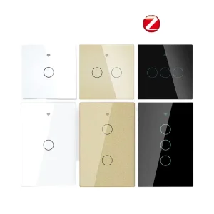 Zigbee Smart Touch Switch 1/2/3gang EU/UK Tempered Glass 10A 2000W Remote Light Control 1 Way No Neutral