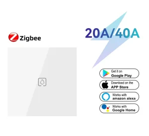 Zigbee Smart Water Heater Switch 20A 40A 2200W High Load Touch Panel Voice Control with Alexa Google Home