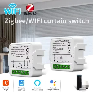 Zigbee WiFi Tuya Smart Curtain Switch Module Roller Blinds Shutter Motor Smart Life APP Voice Control Works with Alexa Google