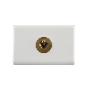 n Stock European Retro White Ceramic Toggle Switch Single Gang Double Gang Wall Switch for Household and Hotel