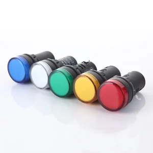 pilot Light Pushbutton Switch HD16-22DS LED Signal Lamp Green Neutral White 220V Plastic IP44 Rated CE Certified Screw